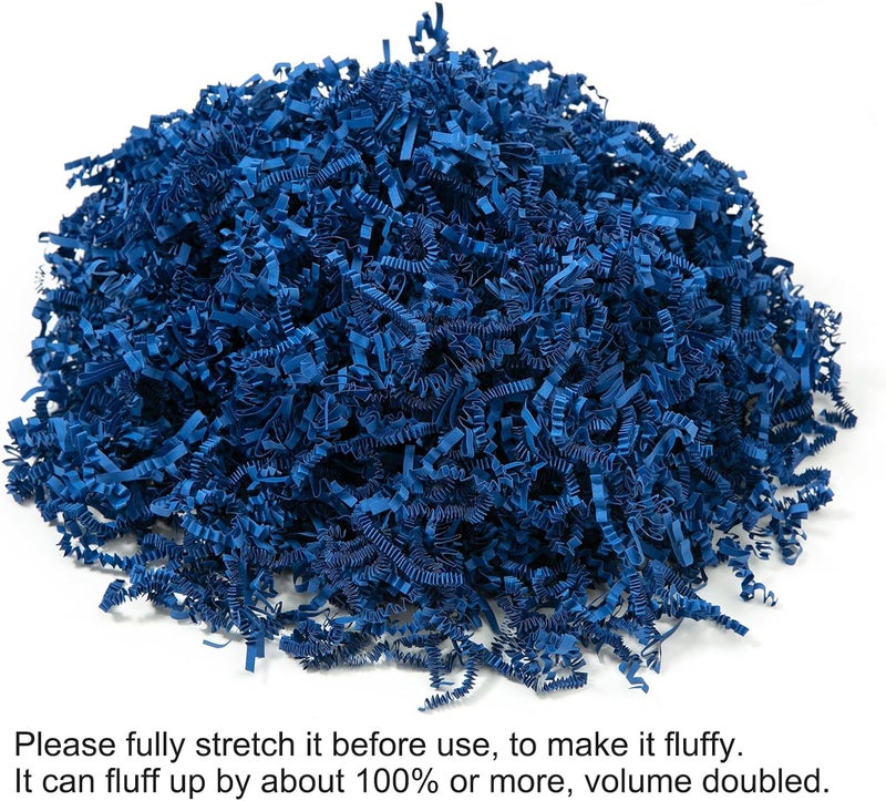 Mefleet 2 LB Crinkle Cut Paper Shred Filler Dark Blue Crinkle Shredded Paper for Gift Box - Gift Basket Bag Filler - Grass Cushion Stuffing for Father's day, Birthday Packaging Wrapping - Image 4
